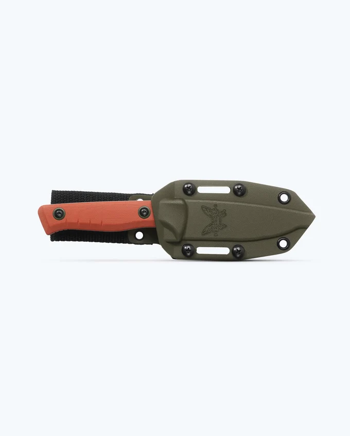 Benchmade Hunt SlipRidge Fixed Blade Knife Drop Point Blade, Rust Orange G10 (3.7", SW,  MagnaCut) 15650-01
