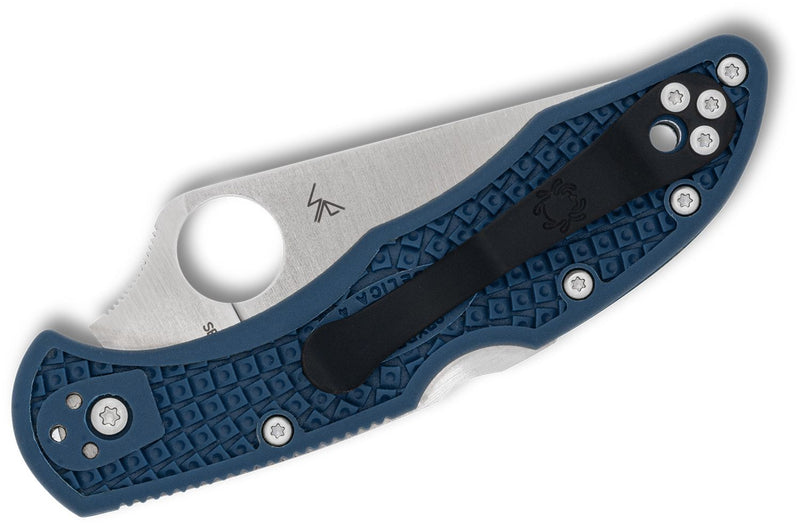 Spyderco Delica 4 Lockback Knife Cobalt Blue FRN (2.9", Satin, SPY27) C11PCBL