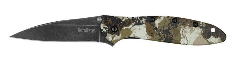 Kershaw Leek Assisted Opening Folding Knife Kings Camo Aluminum (3", Black SW, 14C28N) 1660KC