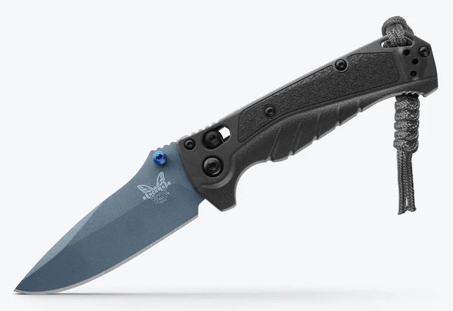 Benchmade Mini Adira AXIS-Lock Knife Tempest Gray Grivory (3.21",Blue, MagnaCut) 18065BT-01