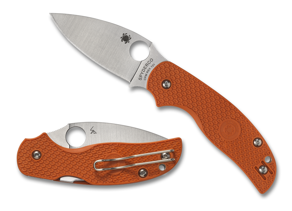 Spyderco Sage 5 Lightweight CPM REX 121 Burnt Orange FRN (3" Satin REX 121) C123BORP