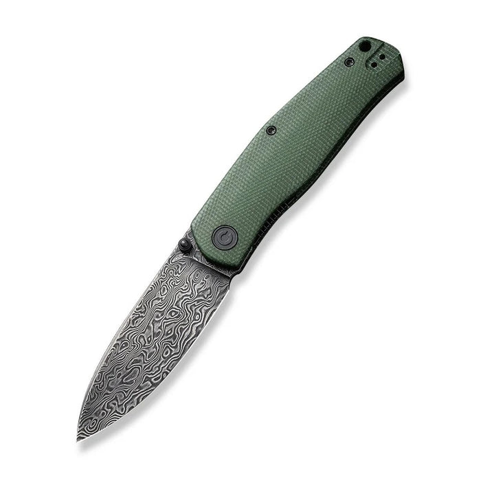 CIVIVI Sokoke Liner Lock Knife Green Micarta (3.35" Damascus) C22007-DS2