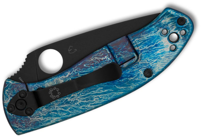 Spyderco Tenacious R.I.L. Knife Disarray Titanium (3.35", Black, D2) C122TIBLBKD2P