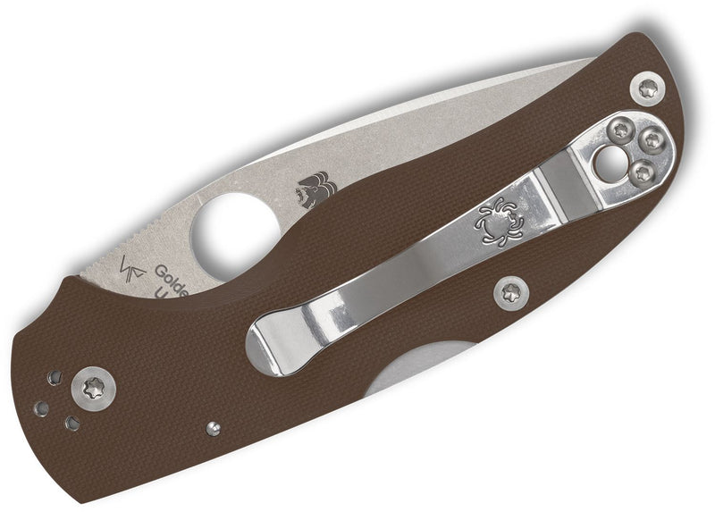 Spyderco Native 5 SPRINT RUN Lockback Knife Brown G-10 (2.95", Satin, 15V) C41GPBN15V5