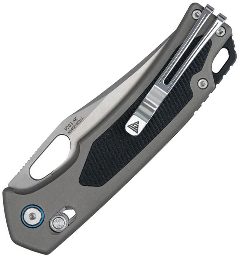 SRM Knives Retriever Ambi Lock Folding Knife Aluminum with G10 Inlay (3.54",Satin, 140CR) 9203-AK