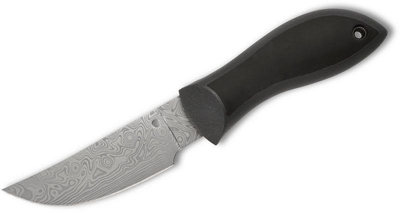 Spyderco Moran Upswept Fixed Blade Knife Gray/Back FRN/Kraton (3.92", Damasteel) FB01PGYD