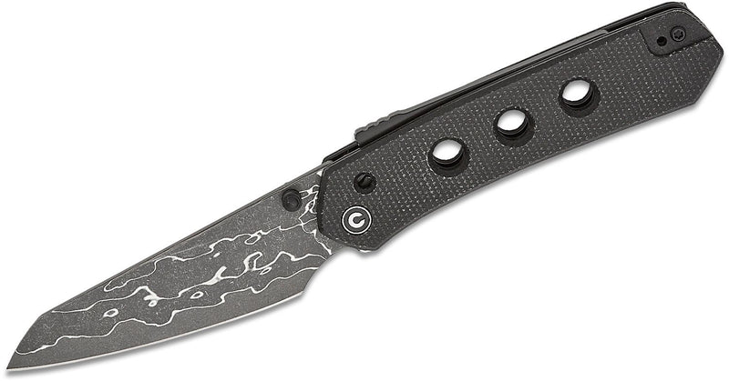 CIVIVI Vision FG Superlock Knife Black Canvas Micarta (3.54" Damascus) C22036-DS2