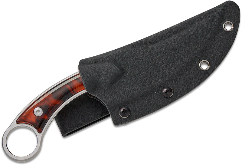 QSP Viper Fixed Blade Knife Tortoise Resin (4", SW, 10Cr15CoMoV) QS166-C1