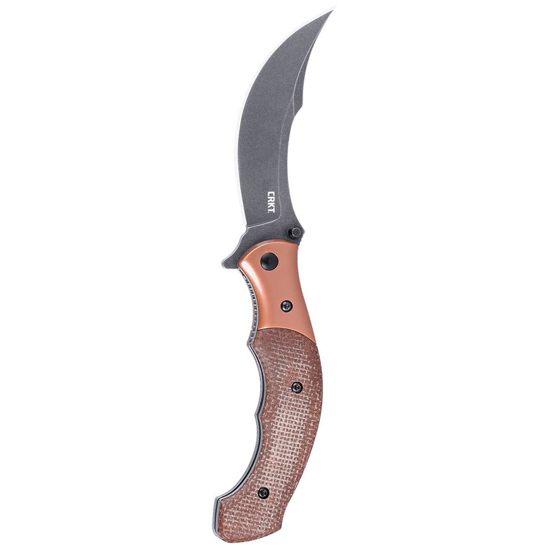 CRKT Ritual Compact Assist Liner Lock Knife Brown Micarta (3.33" SW 12C27) 7465