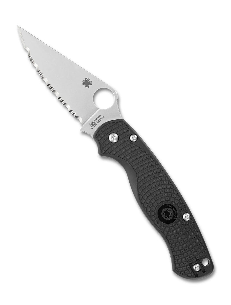 Spyderco Paramilitary 2 Lightweight Knife Black Fully Serrated FRN (3.47", Satin, BD1N) C81SBK2
