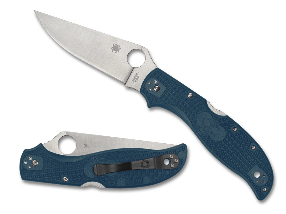 Spyderco Stretch 2 XL Lightweight Back Lock Knife Blue FRN (3.99" Satin K390) C258FPK390