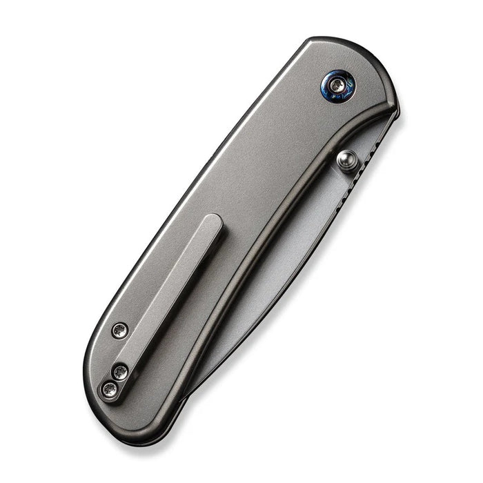 WE Knife Co Qubit Button Lock Knife Gray Titanium (3.2" Bead Blast) WE22030F-2