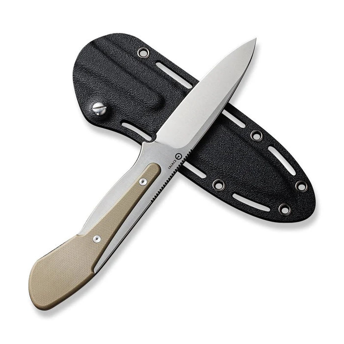 CIVIVI Varius Fixed Blade Knife Tan G-10 (3.75" Satin) C22009D-2
