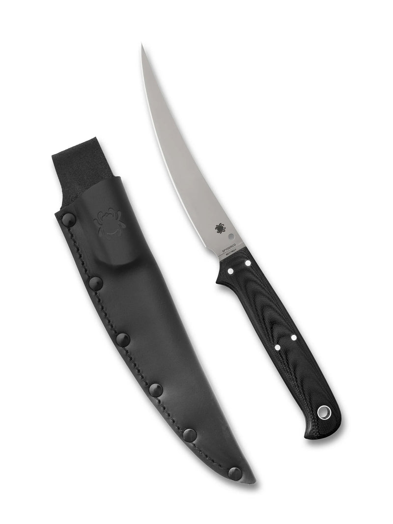 Spyderco Shelter Cove Fixed Blade Fillet Knife Black G-10 (5.78", Satin, 8Cr13MoV) FB52GP