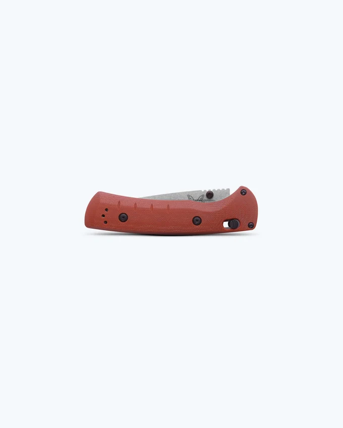 Benchmade Hunt SlipRidge AXIS/Crossbar Folding Knife Modified Clip Point Blade Rust Orange G10 (3.5", SW, MagnaCut) 15090-01