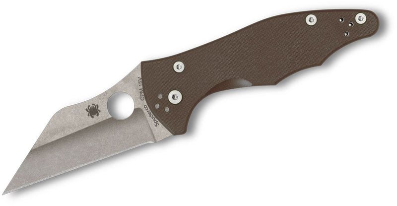 Spyderco Yojimbo 2 SPRINT RUN Knife Brown G-10 (3.2", Satin, CPM 15V) C85GPBN15V2