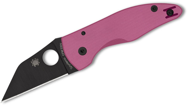 Spyderco MicroJimbo SPRINT RUN Compression Lock Knife Pink G-10 (2.45", Black, S30V) C264GPNBKP