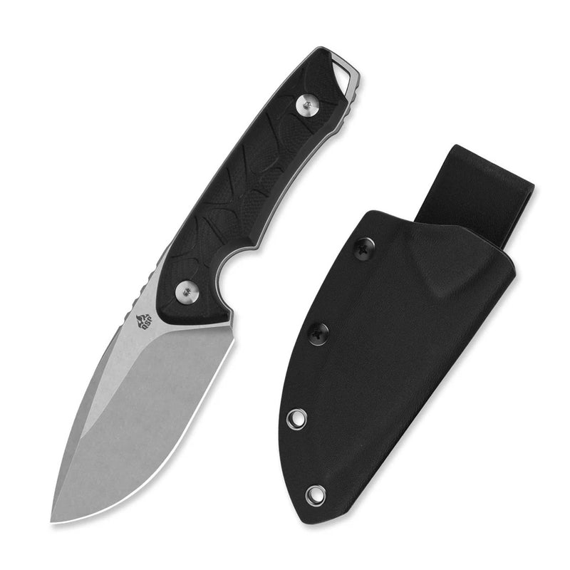 QSP Tiny TOT Fixed Blade Knife Black G-10 (3.5", SW, 10Cr15MoV) QS169-A1