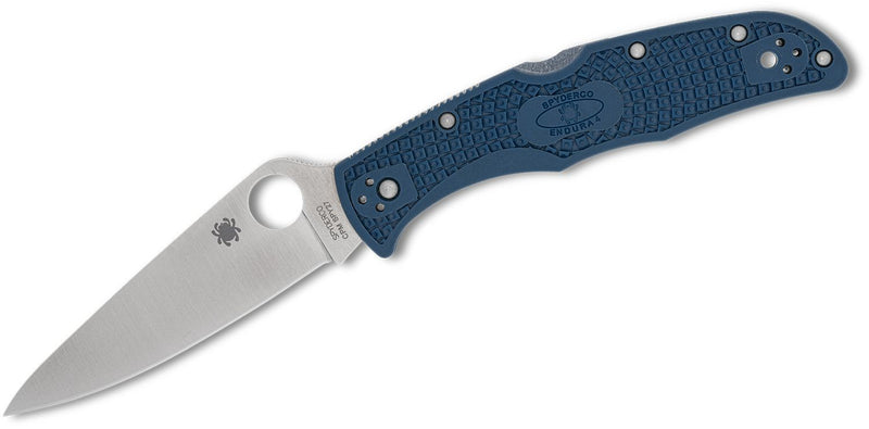 Spyderco Endura 4 Lockback Knife Cobalt Blue FRN (3.75", Satin, SPY27) C10PCBL