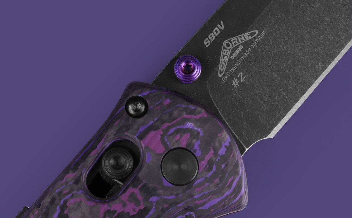 Benchmade Mini Barrage GOLD CLASS AXIS-Assist Knife Purple Haze FC (2.91", Battle, S90V) 585BK-251