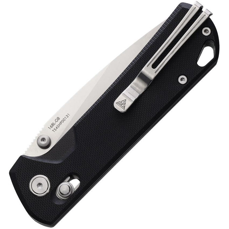 SRM Knives Ambi-Lock Folding Knife Black G10 (3.38", Satin, D2) 168L-GB