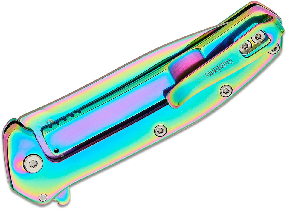 Kershaw Outcome Assisted Opening Knife Rainbow Steel (2.8", Rainbow, 8Cr13MoV) 2044RBW