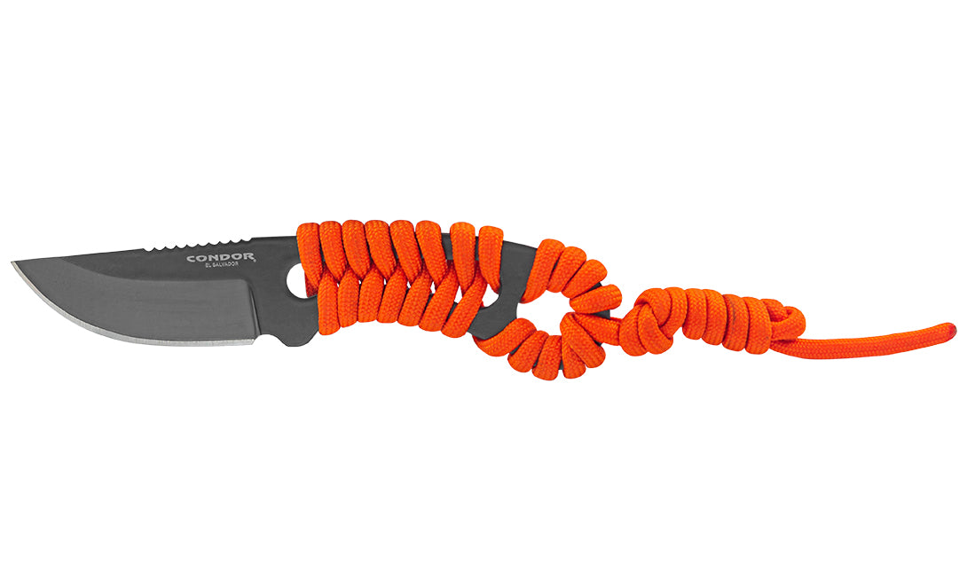 Condor Carlitos Fixed Blade Neck Knife Orange Paracord (2.25" Black) CTK806-25HC