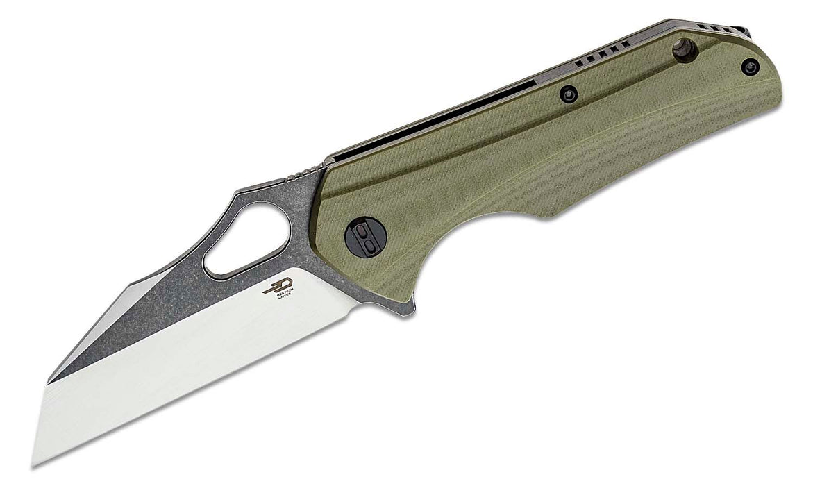 Bestech Knives Operator Liner Lock Knife Green G-10 (3.4" Two Tone) BG36C