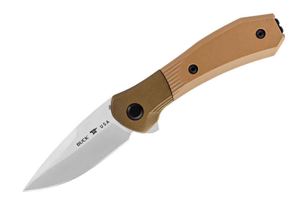 Buck Paradigm Spring Assisted Knife Brown G-10 (3" Satin) 0590BRS-B