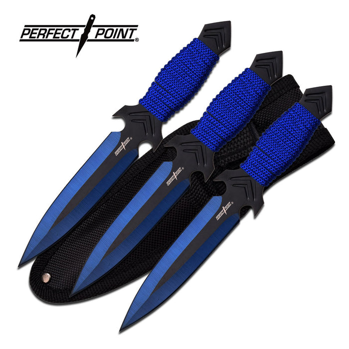 Perfect Point 3 Pc Throwing Knife Set (Blue) 6.5" PP-081-3BL