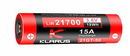 Klarus 5000 mAh 21700 Rechargeable Li-ion Battery 21700