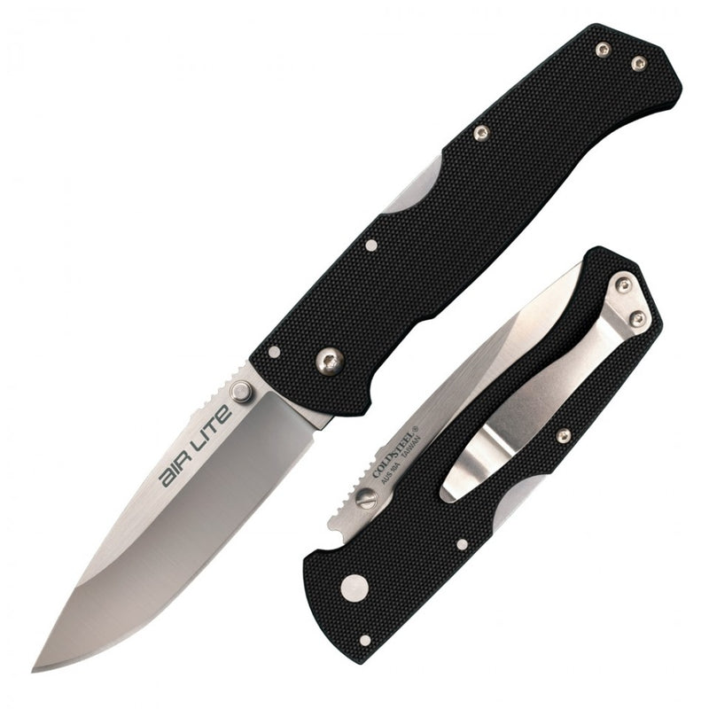 Cold Steel Air Lite Lockback Knife Black G-10 (3.5" Satin AUS-10A) 26WD
