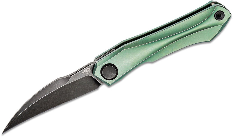 Bestech Knives Ivy Front Flipper Knife Green Titanium S35VN (3.1" SW) BT2004E