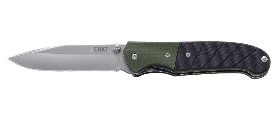 CRKT Ignitor Spring Assisted Knife Black & Green G10 (3.38" Satin) 6850