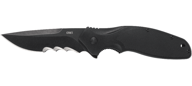 CRKT Shenanigan Spring Assist Knife Black/Veff Serration (3.35" Black SW) K800KKP
