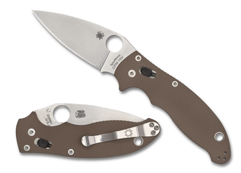 Spyderco Manix 2 SPRINT RUN Folding Knife Brown G-10 (3.31" CPM 15V) C101GPBN15V2