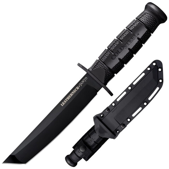 Cold Steel Leatherneck Tanto fixed blade knife Knife (7" Black Powdercoat D2) 39LSFCT