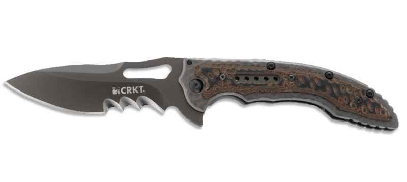 CRKT Ikoma Fossil Frame Lock Knife (3.96" Gray Serr) 5471K