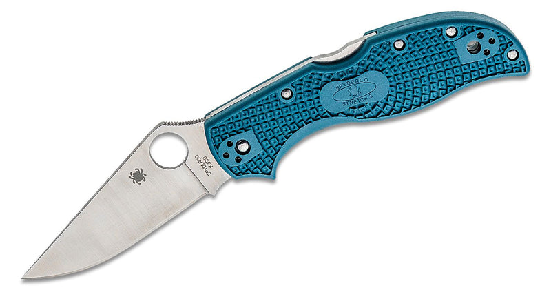 Spyderco Stretch 2 Lightweight Lockback Knife Blue FRN (3.48" Satin) C90FP2K390
