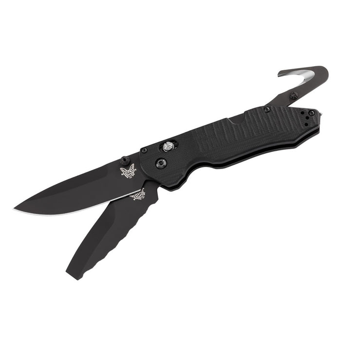 Benchmade Outlast Option Lock Rescue Knife Black G-10 (3.59" Black) 365BK