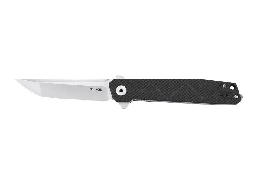 Ruike Liner Lock Folding Knife Black G10 (3.58" Brushed) P127-B