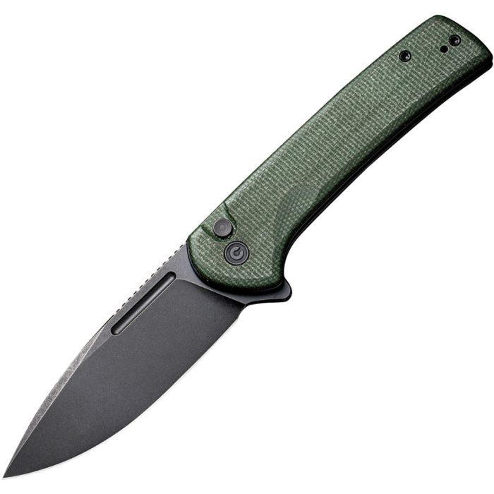 CIVIVI Conspirator Button Lock Knife Green Micarta (3.48" Black SW) CIVC210062
