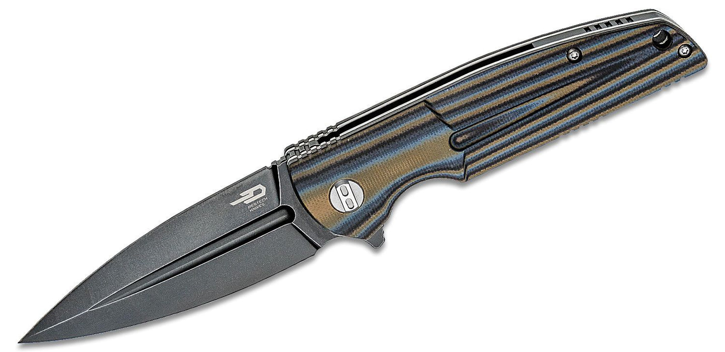 Bestech Knives Fin Flipper Knife Multi Color G10 Handles (3.6" SW) BG34D-3