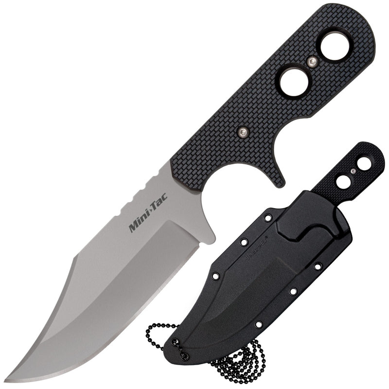 Cold Steel Mini Tac Bowie Neck Knife G-10 (3.6" Bead Blast) 49HCF
