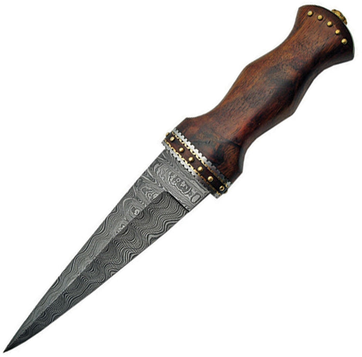 Sgian Dubh Fixed Blade Knife (7" Damascus)