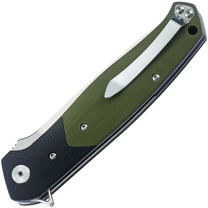 Bestech Knives Swordfish Liner Lock Knife Black/Green G-10 D2 (3.9" Satin) BG03A