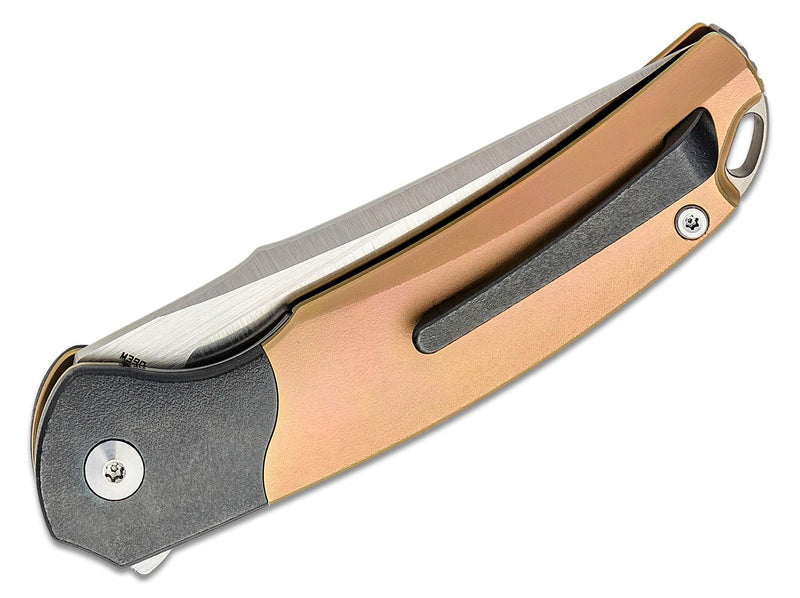 Bestech Knives Supernova Liner Lock Knife Gold Titanium M390 (3.1" Vertical Satin) BT2111C