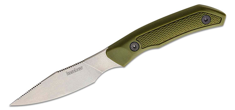 Kershaw Deschutes Caper Fixed Blade Knife Green (3.3" Stonewash) 1882