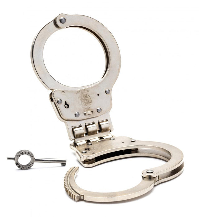 S&W M300P Hinged Double Lock Handcuffs (Nickel) 350138