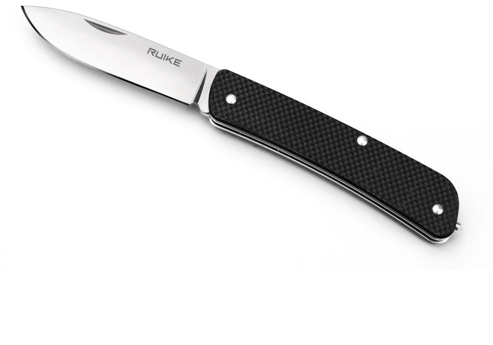 Ruike Criterion Collection Large Slip Joint Knife Black G-10 (3.37" Satin) L11B